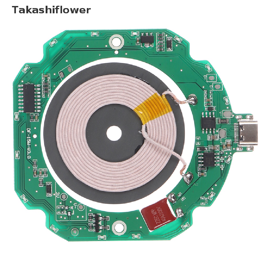 (Takashiflower) 15W Qi Fast Wireless Charger PCBA Circuit Board Transmitter Module+Coil Charging Hot Sale