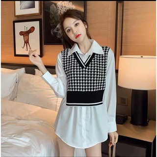 [Mã UTUFTE30 hoàn 30k xu đơn 150k] SET ÁO SƠ MI PHỐI GILE CARO