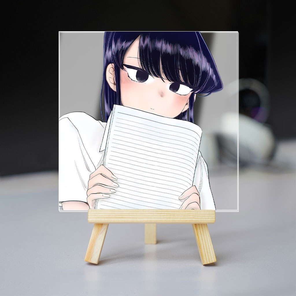 Tranh kính anime Komi Nữ Thần Sợ Giao Tiếp tranh trang trí góc học tập giá sách truyện tranh