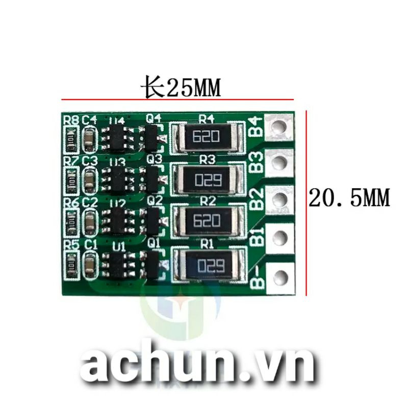 achun.vn - MẠCH CÂN BẰNG PIN SẮT 4S DÒNG CÂN BẰNG 58mA/500mA/1.5A