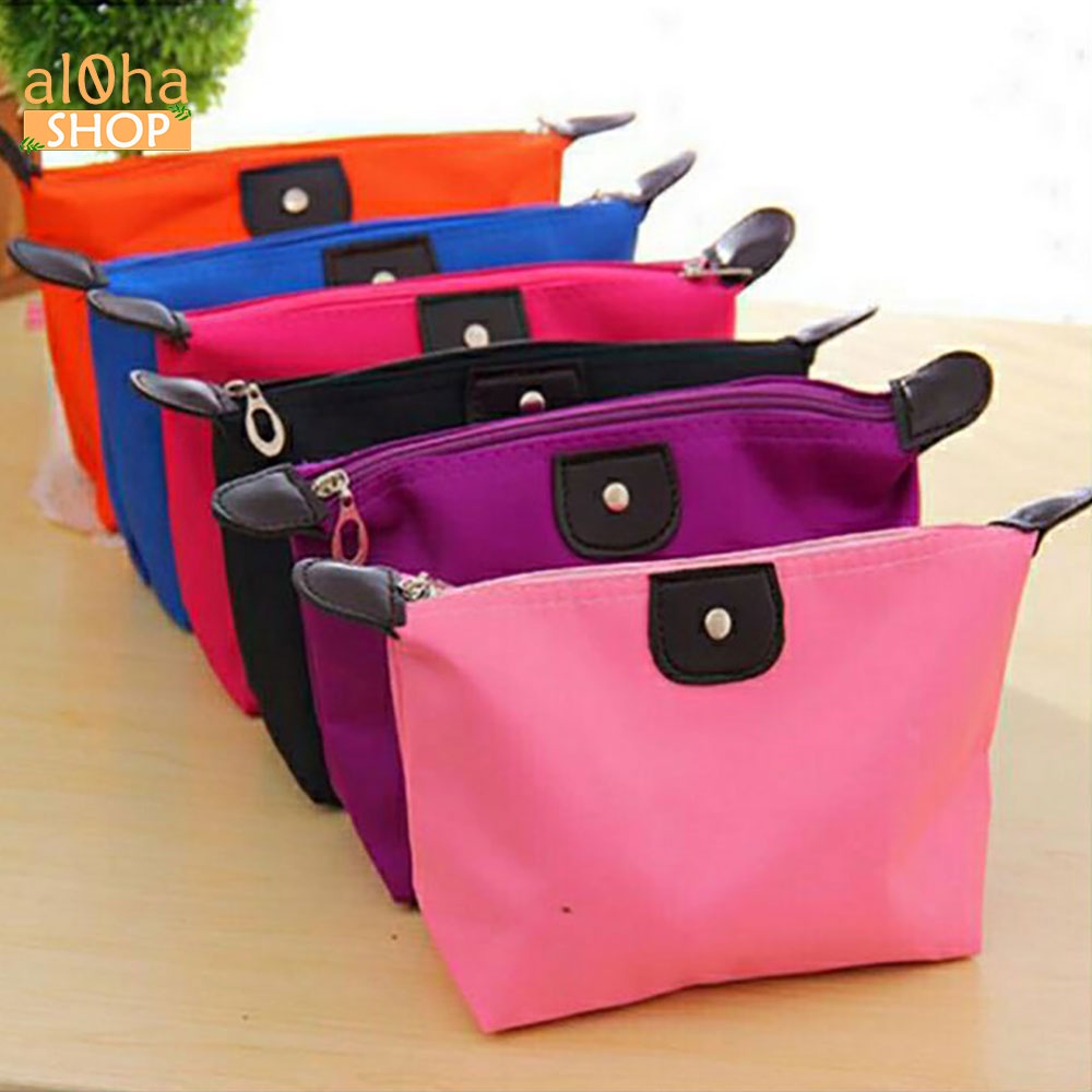 Túi đựng đồ dùng cá nhân, mỹ phẩm trang điểm T006 trơn chống thấm, nhỏ gọn, tiện lợi - al0ha Shop