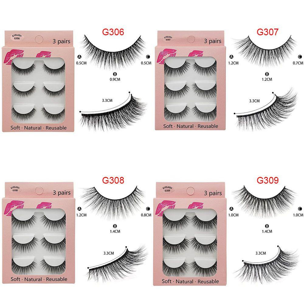 Set 3 Cặp Lông Mi Giả 3D Tự Nhiên Tái Sử Dụng Tiện Lợi