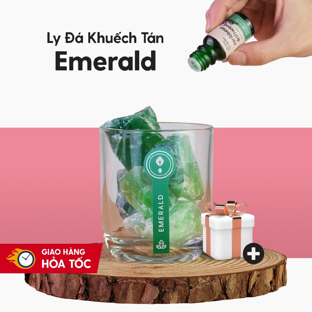 Bộ Đá Khuếch Tán Tinh Dầu Pha Lê Emerald HENY GARDEN Tạo Mùi Hương Nhẹ Nhàng Thay Thế Máy Xông