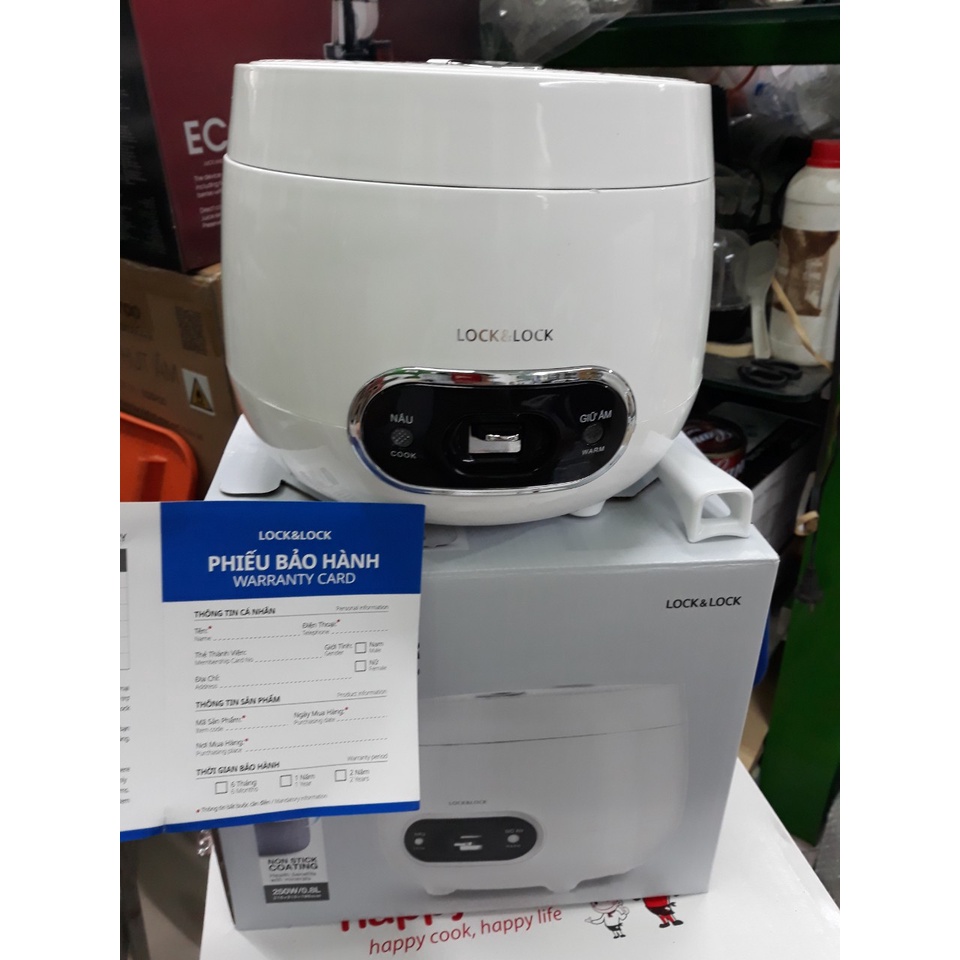 Nồi cơm điện mini Lock&amp;Lock - EJR426WHT (0.8L) bảo hành 12 tháng