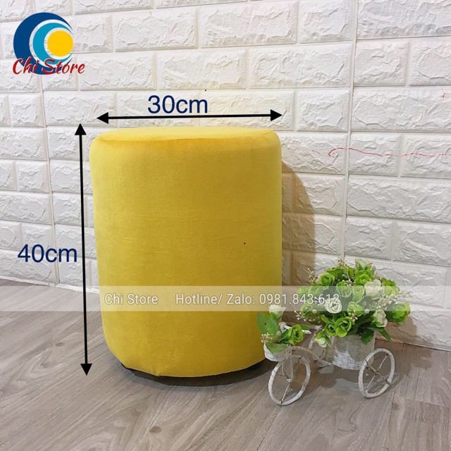 Ghế Đôn Tròn Ngồi Trang Điểm (Cao 40cm- Đường Kính 30cm), Đôn Sofa Tròn Phòng Khách