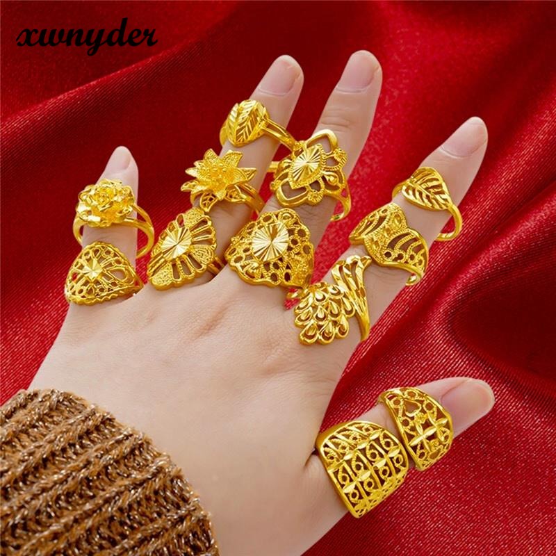 Nhẫn Mạ Vàng 24k Có Thể Điều Chỉnh Kích Thước Thời Trang Dành Cho Nữ