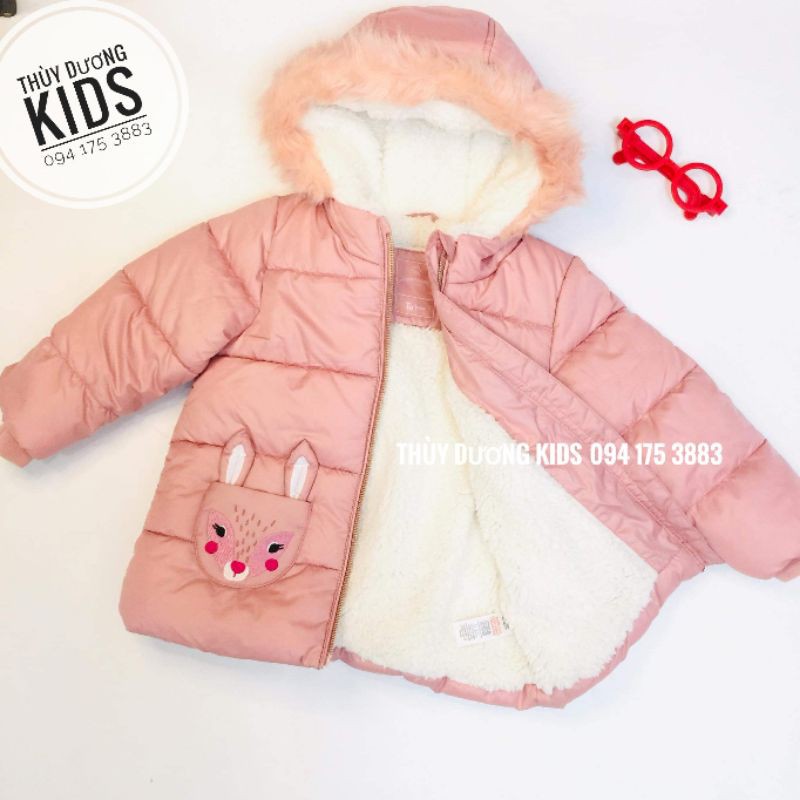 Áo phao TU trần bông lót lông cừu dư xịn cho bé gái 1-6y
