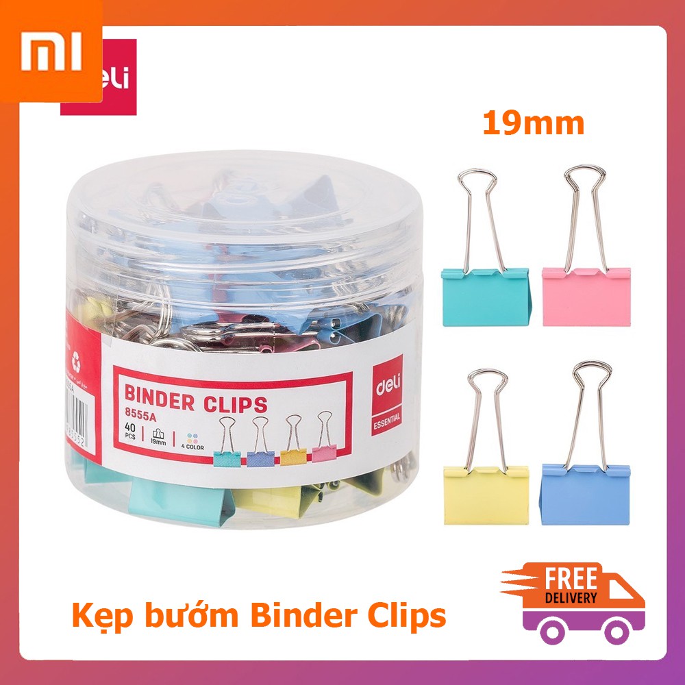 Kẹp bướm nhiều màu Binder Clips 8555A 19mm (1 chiếc)