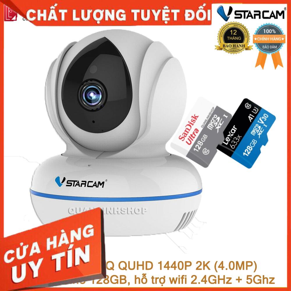 (giá khai trương) Camera giám sát IP wifi hồng ngoại ban đêm Vstarcam C22Q QUHD 1440P 4MP kèm thẻ 128GB