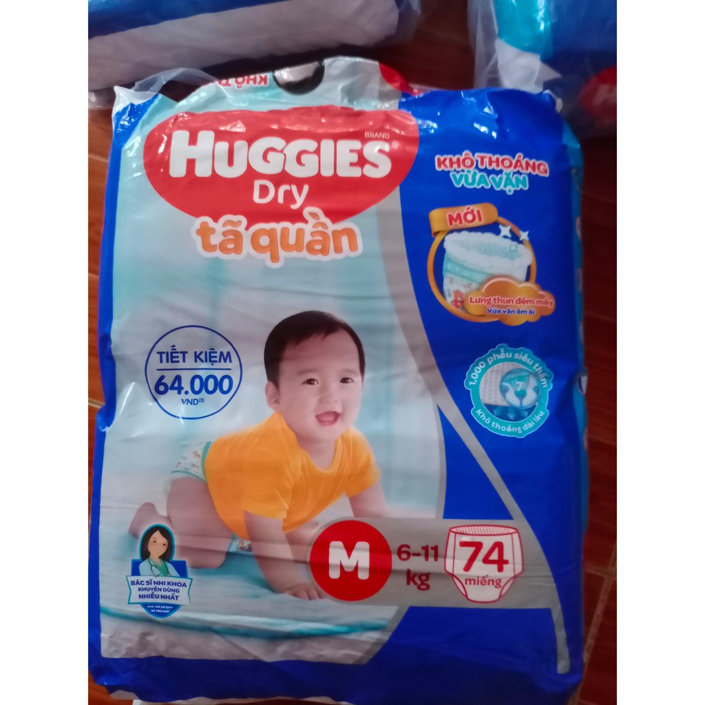 Bỉm, tã quần Huggies size M 74, L 68, XL 62( mẫu mới)