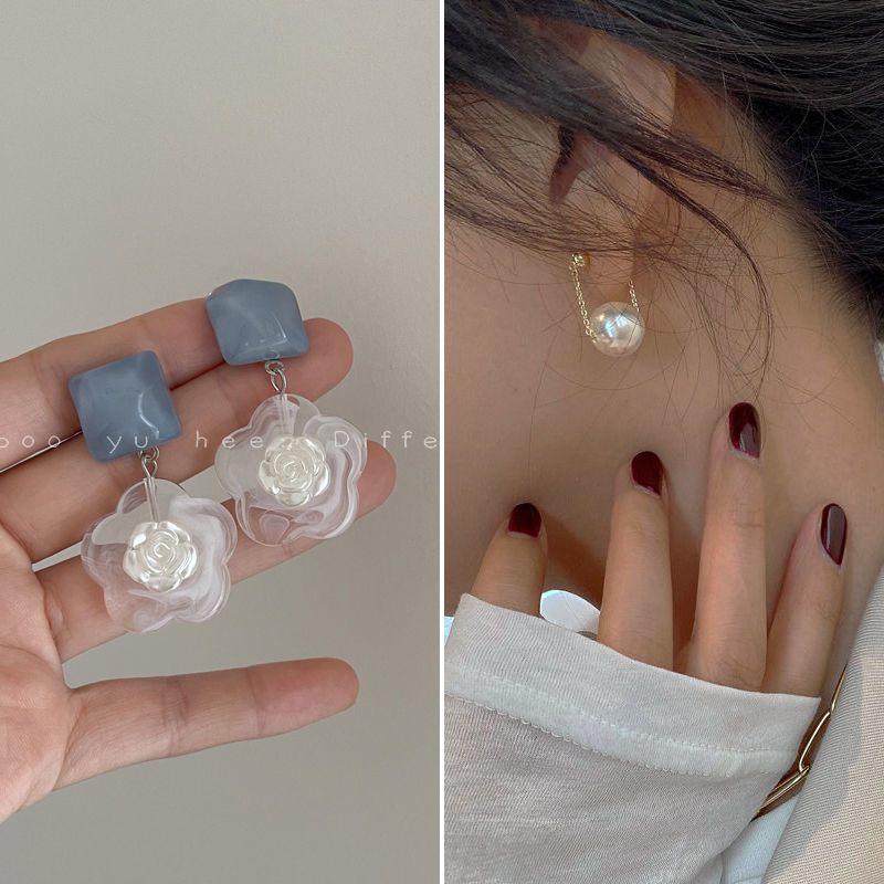 Bông Tai Hình Hoa Trà Xinh Xắn Cho Nữ