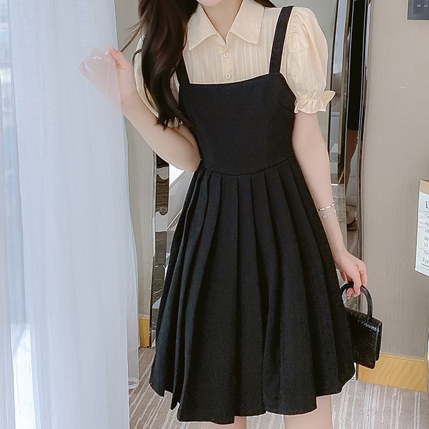 Đầm Tay Phồng Ngắn Thời Trang Mùa Hè Hàn Quốc Cho Nữ