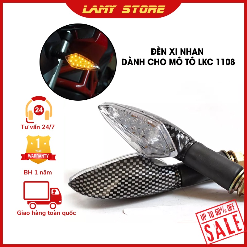 Đèn xi nhan xe máy, exciter, mô tô LKC 1108 Ánh sáng mạnh với màu sắc tươi. 12V đen Led tiện lợi cho xe máy