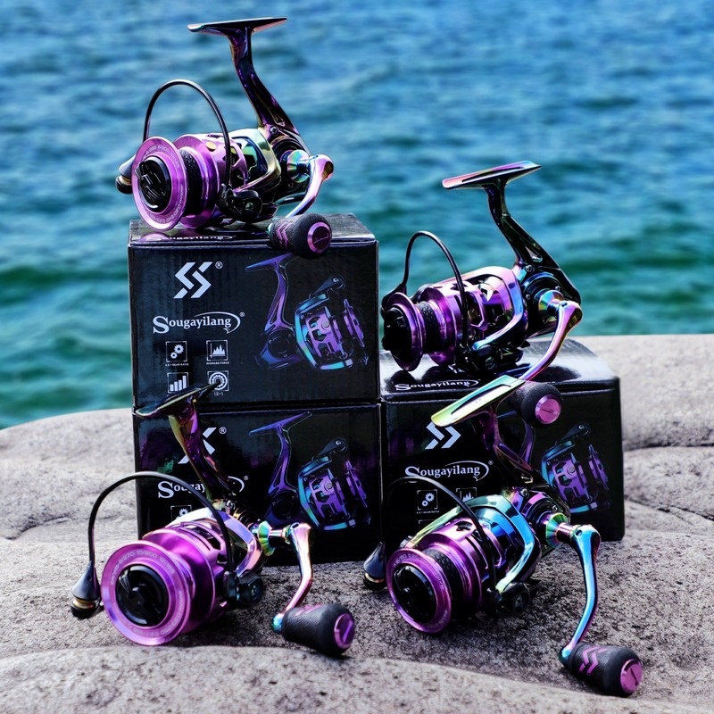 Sougayilang Fishing Reel 12+1 BB Left/right Handle Graphite Frame 6.0:1 High Speed Spinning Reels for Saltwater or Freshwater Fishing