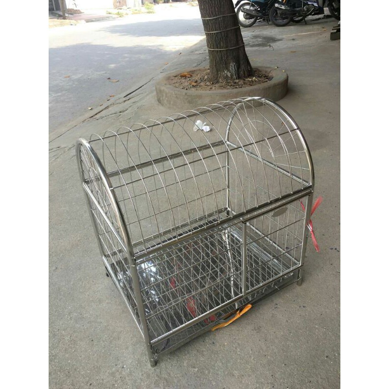 Lồng chó mèo inox kích thước 45*50*35 mái vòm S4 giá rẻ
