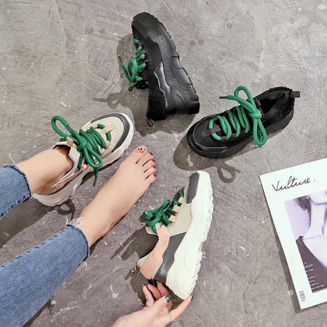 [Mã FAGREEN245 giảm 10% tối đa 30k đơn từ 99k] Giày thể thao nữ chun Sau dây to | BigBuy360 - bigbuy360.vn