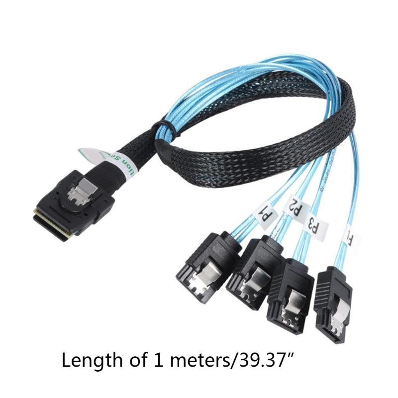 Dây Cáp Wili 0.5m / 1m Mini Sff-8087 Sang 4 Sata Mini Sff8087 36p Sang 4 Sata 7p