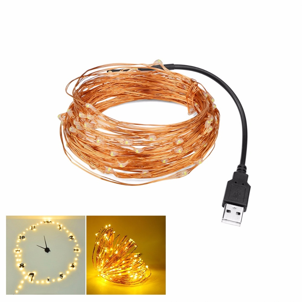 Cuộn dây đèn LED 1/5/10m nhiều màu 10/50/100 bóng trang trí nội thất dịp lễ tiệc độc đáo