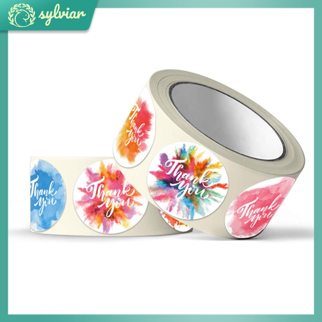 Cuộn 500 Nhãn Dán Trang Trí Giáng Sinh Họa Tiết Hoa