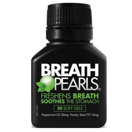 Viên uống thơm miệng Breath Pearls Original 50 capsules hàng order Úc