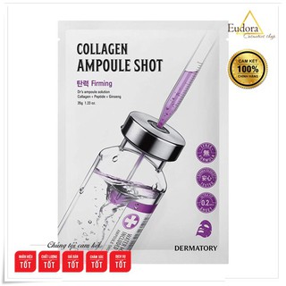 Mặt Nạ Giấy Collagen Dermatory Ampoule Shot Mask Collagen-Shot (Tím)  35g