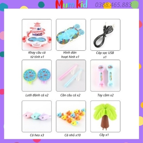 Bộ đồ chơi câu cá tháp trượt cao cấp cho bé trai và bé gái 2 3 4 5 6 7 tuổi. Trò chơi vui nhộn cho trẻ em MUMKID15