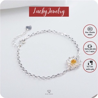 Lắc tay bạc nữ- Lắc tay họa tiết hình hoa cúc BẠC ĐẸP