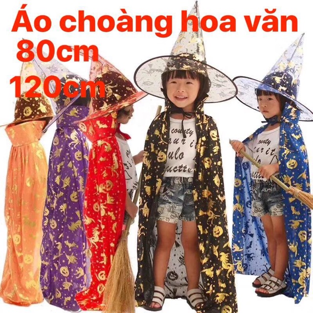 Áo Choàng và nón phù thuỷ trang phục hoá trang Halloween