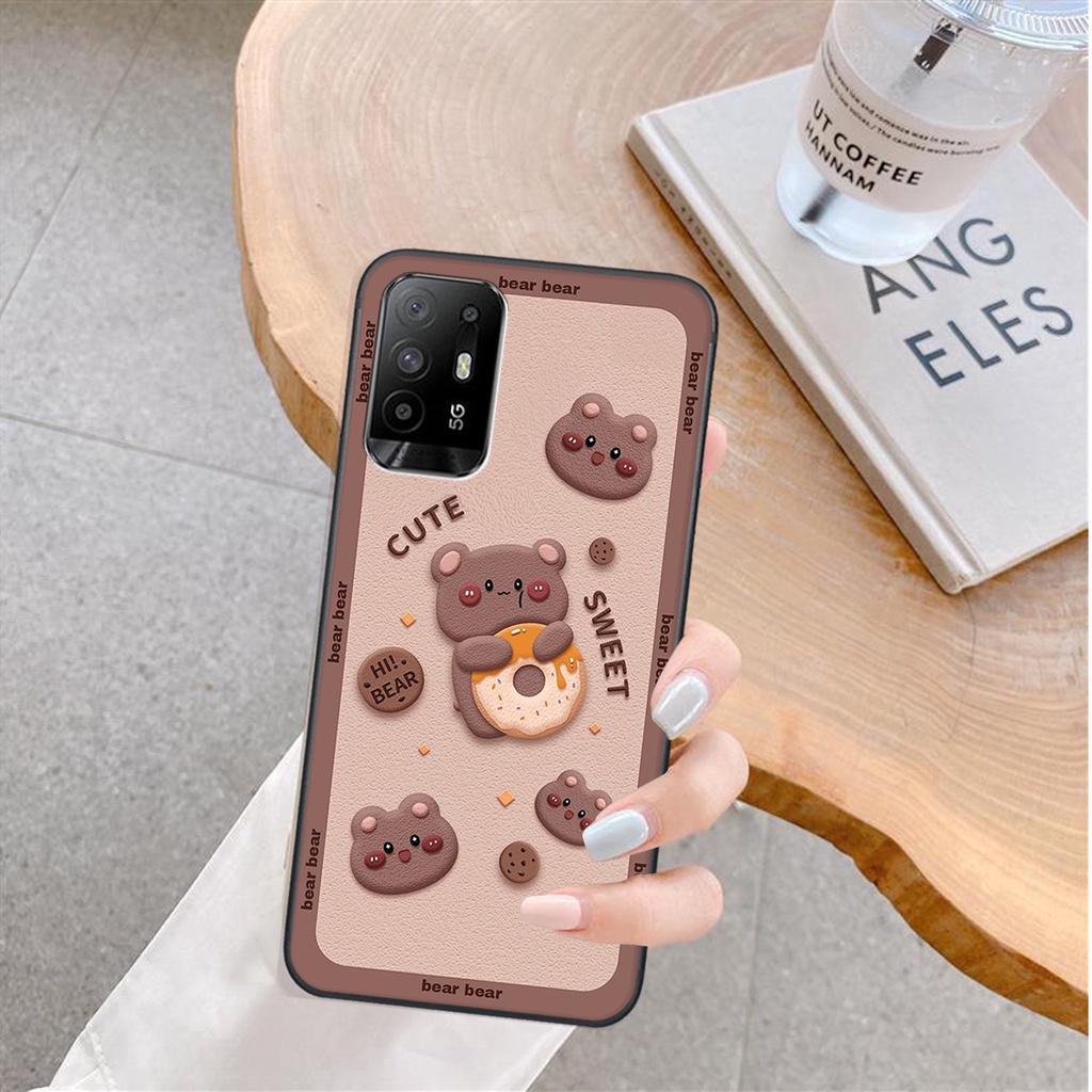 Ốp lưng Oppo A94 5G in hình Gấu nâu - hồng, Gấu Be@rick  cực CUTE, DỄ THƯƠNG