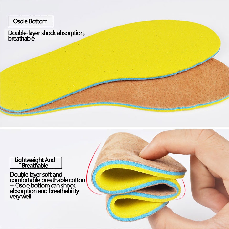 1 Cặp Đế Lót Giày Da Heo Hai Lớp Dày Dặn Mềm Mại Thoáng Khí Thoải Mái Dành Cho Nam Và Nữ