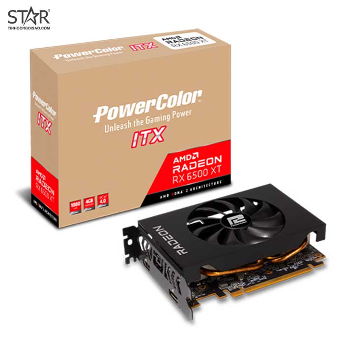 VGA Radeon RX 6500 XT 4G GDDR6 PowerColor ITX (AXRX 6500 XT 4GBD6DH)