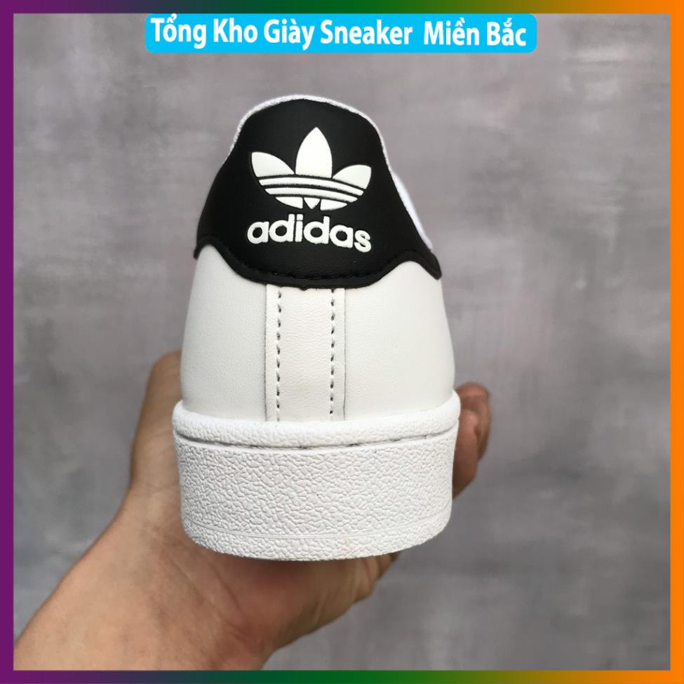 Giày thể thao, giày sneaker trắng das superstar mũi sò tem vàng hàng 11 cao cấp đủ size nam nữ