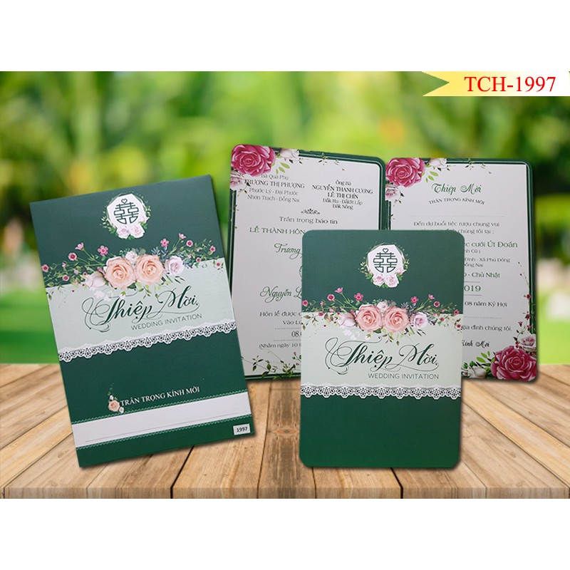 20 thiệp cưới chọn mẫu . Vui lòng cung cấp nội dung in sau khi đặt hàng.
