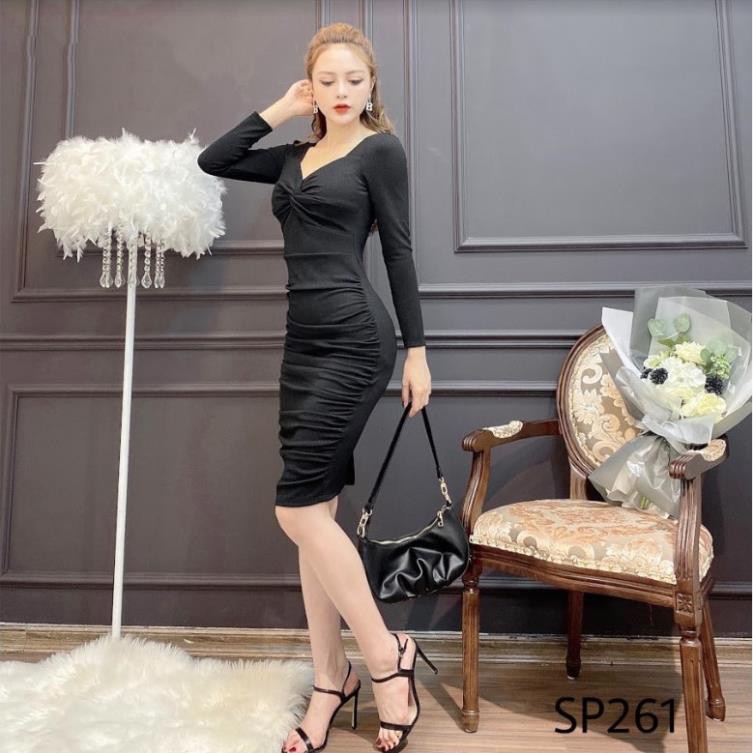 ADIOS Váy nhũ sạn xoắn ngực, váy công sở nữ tính, quyến rũ SP261 | BigBuy360 - bigbuy360.vn