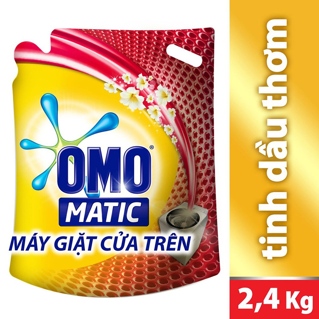 Nước Giặt OMO Matic Cửa Trên Tinh Dầu Thơm 2.4kg