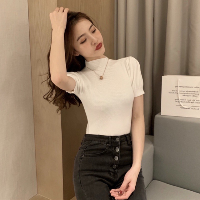 Áo Len Tay Bồng Hàng Quảng Châu Chất Đẹp Áo Len Ngắn Tay K2C10