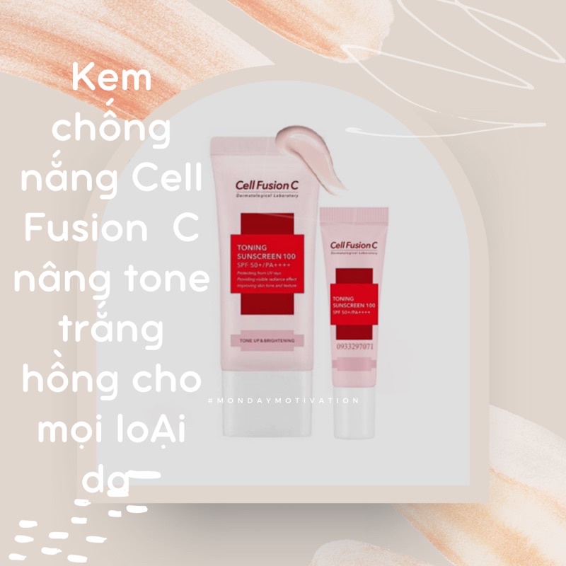 Kem chống nắng Cell FusionC Xanh/Đỏ/Hồng fullsize