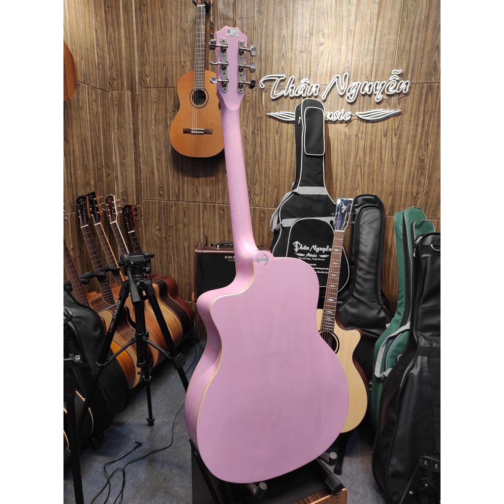 Guitar Màu Hồng T01H Gắn EQ LC5