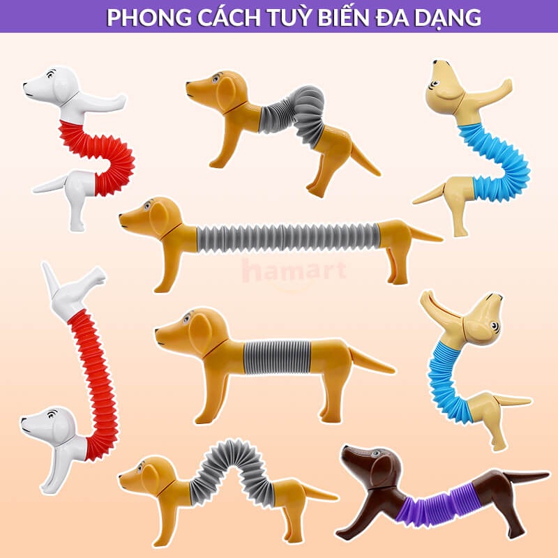 Đồ Chơi Sáng Tạo DIY Chó Lò Xo Spring Dog Thân Dẻo Kéo Dài Tạo Hình Thư Giãn Giảm Stress