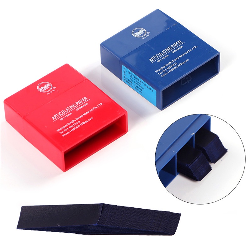 Hộp 300 Tờ Giấy Cách Ly Màu Đỏ/Xanh Dương 55*18m Chuyên Dùng Trong Nha Khoa