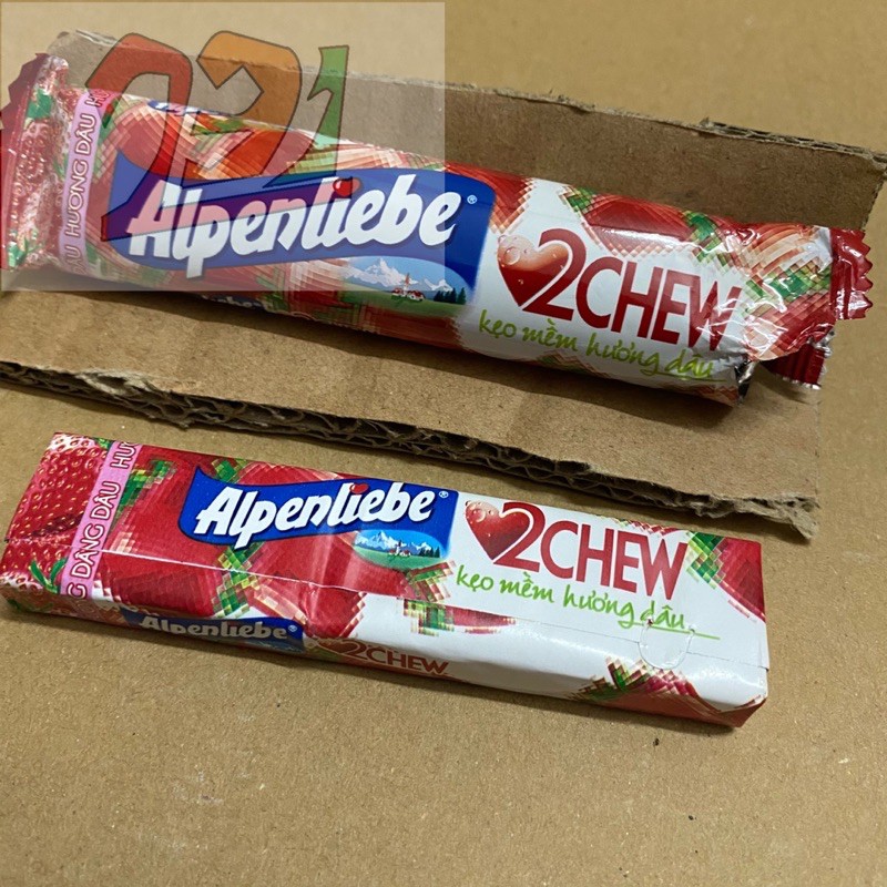 [24,5 g ] Thỏi Kẹo Mềm Alpenliebe 2Chew vị Dâu