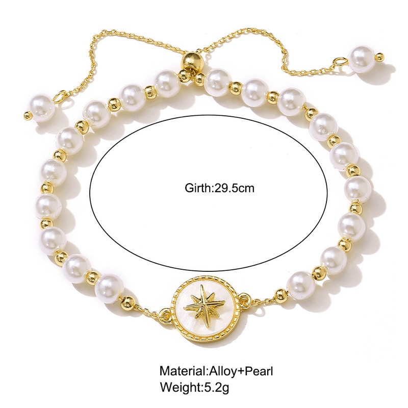 Vòng Tay Mạ Vàng Đính Hạt Giả Ngọc Trai Phong Cách Hiphop