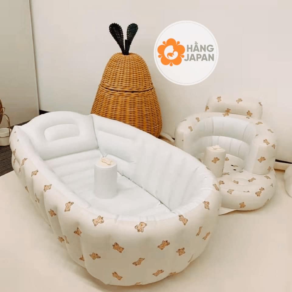 Chậu tắm phao Umoo UM-03113 hình gấu Ở nhà, du lịch, đi biển đi chơi đều dùng được