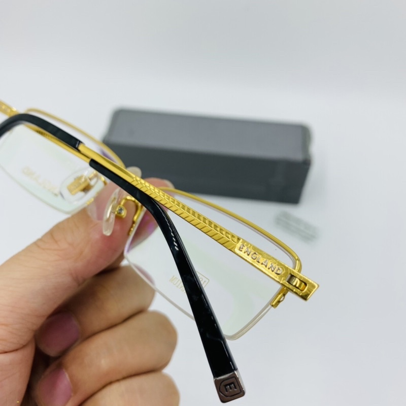 Gọng kính England titanium tinh khiết mạ vàng thật 18k