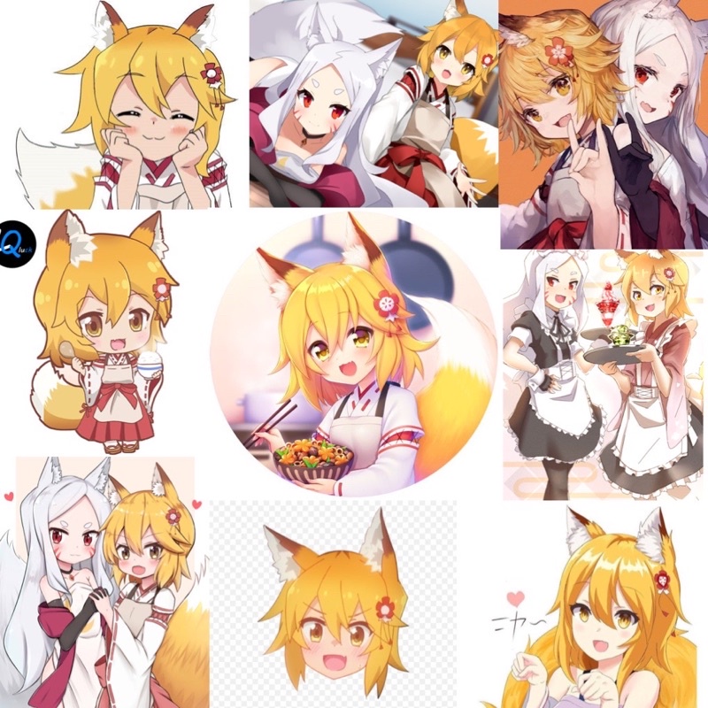 Sticker dán senko -san 30-60 cái ép lụa khac nhau/ Hình dán senko-san