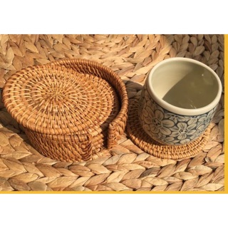 Lót cốc mây tre đan