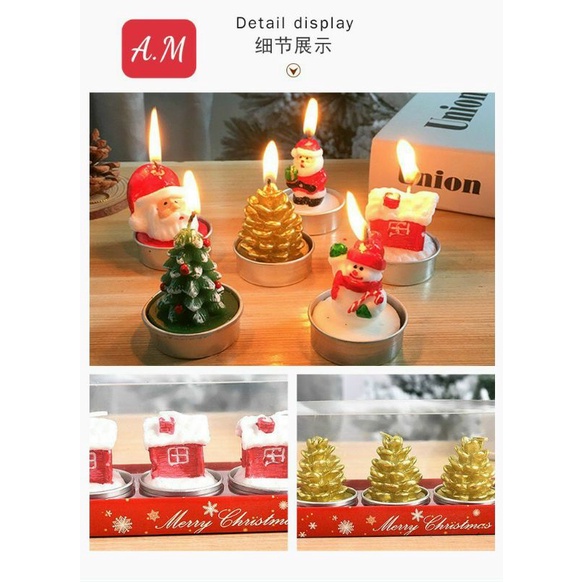 SET 3 NẾN THƠM NOEL NHIỀU HÌNH DỄ THƯƠNG