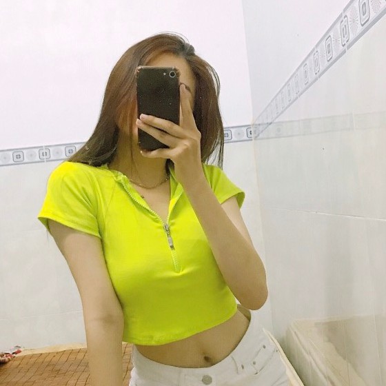 Áo kiểu dây kéo tay ngắn siêu cool