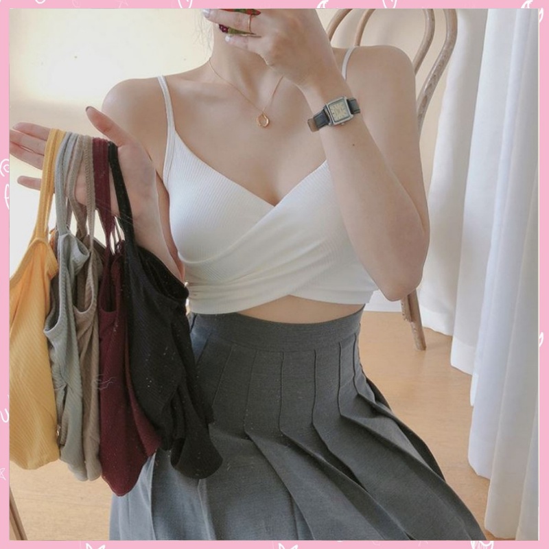 Áo bra tăm mềm mịn vạt chéo hở lưng - Hàng cao cấp xuất khẩu