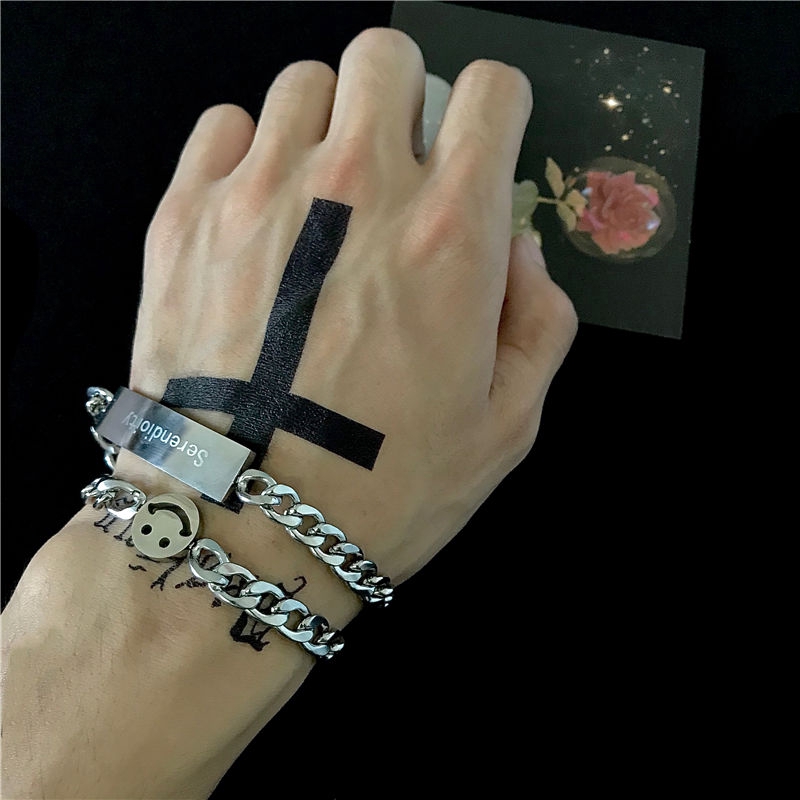 Vòng tay bằng thép titan phong cách Hiphop thời trang đường phố cá tính